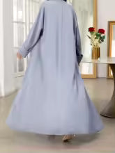 Robe Caftan pour femmes, couleur unie, Cardigan à manches longues, ample, avec franges, Robe arabe pour toutes les saisons, Abaya
